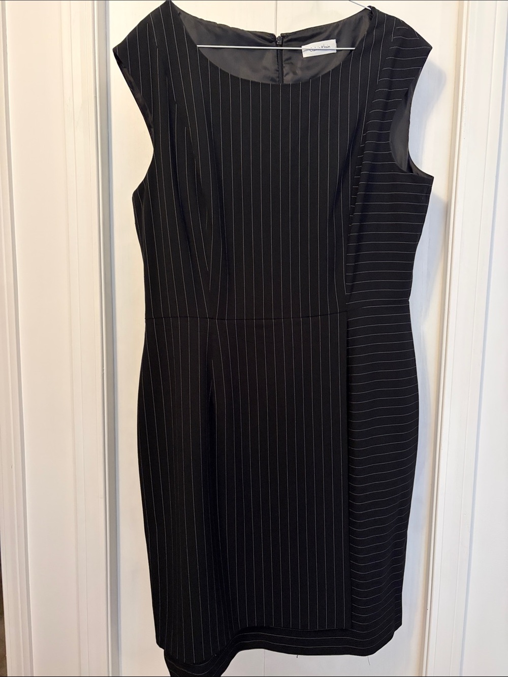Calvin Klein sheath pinstripe dress ptp 20”
